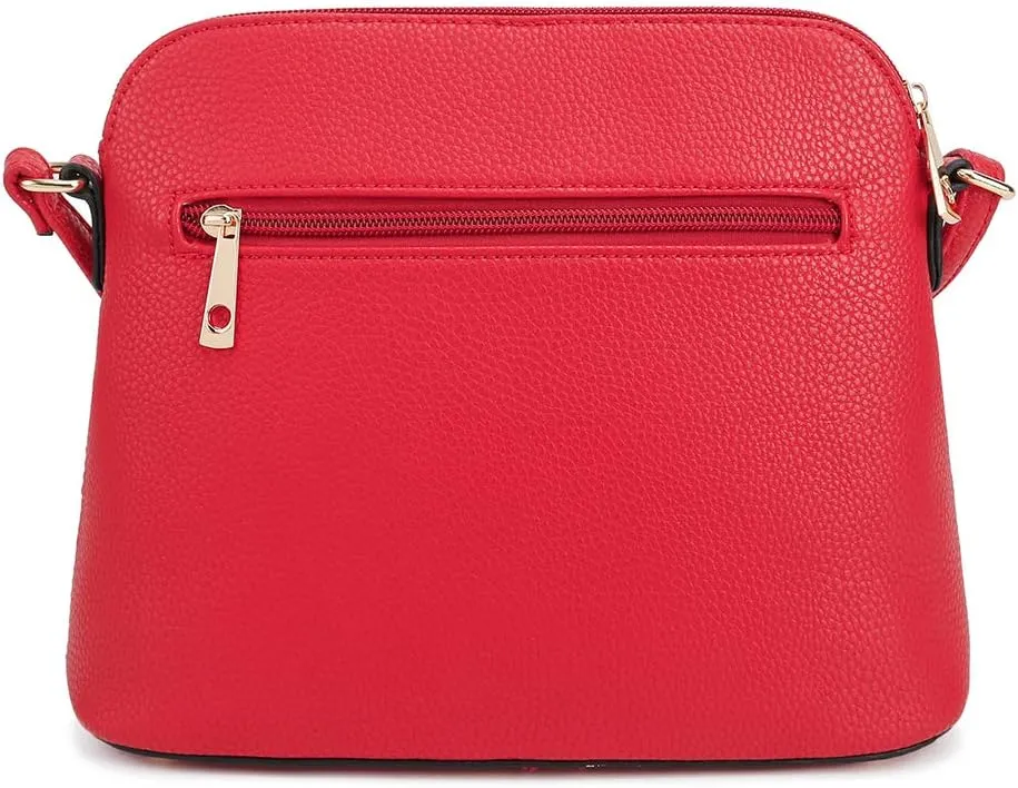 SG SUGU Lunar Lightweight Medium Dome Crossbody Bag Shoulder Bag with Tassel | Zipper Pocket | Adjustable Strap