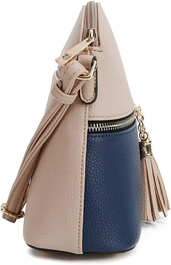 SG SUGU Lunar Lightweight Medium Dome Crossbody Bag Shoulder Bag with Tassel | Zipper Pocket | Adjustable Strap