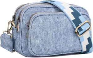 SG SUGU Small Crossbody Bag for Women, Triple Compartment Shoulder Handbags with Adjustable Strap, Camera Purse for Everyday