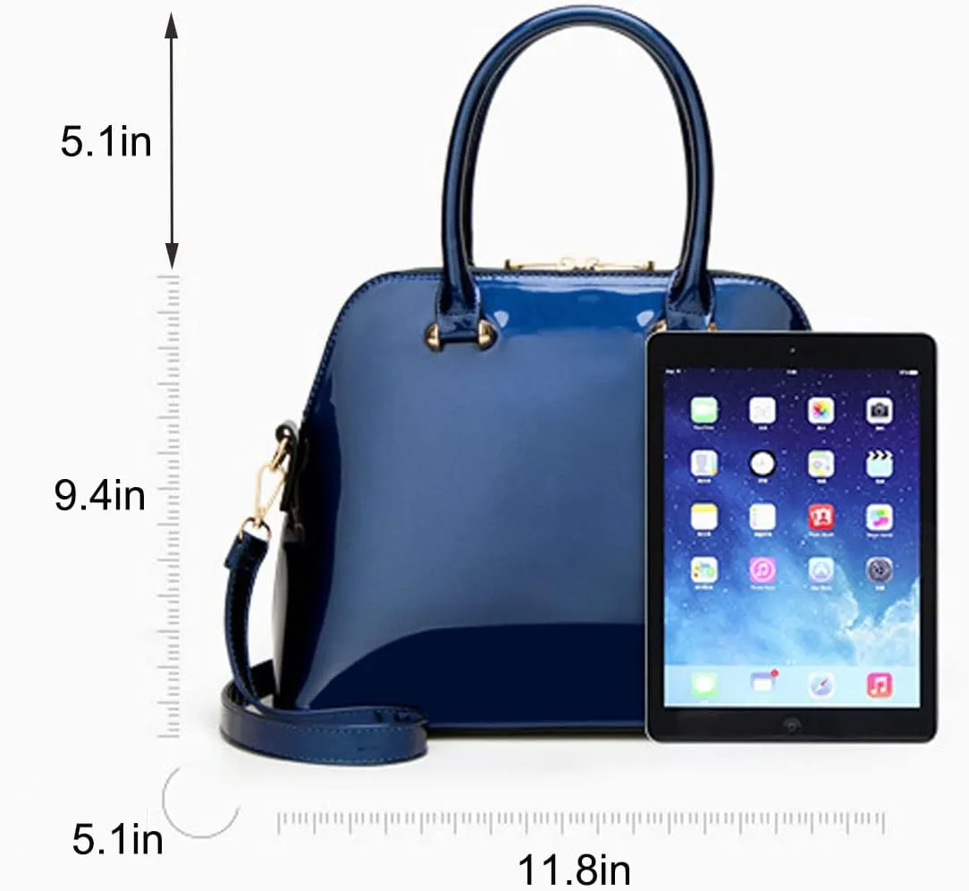 Shiny Patent Leather Handbags and Purses for Women Glossy Shell Shoulder Bag Top Handle Totes Evening Party Satchel