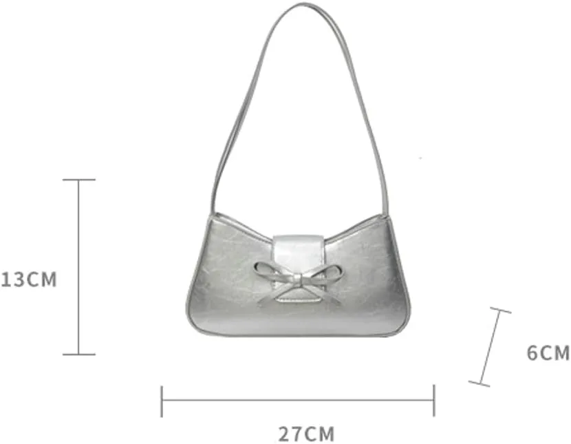 Shoulder Bag for Women, Hobo Handbags Trendy Retro Purses Leather Clutch Bag Cute Bow Purse