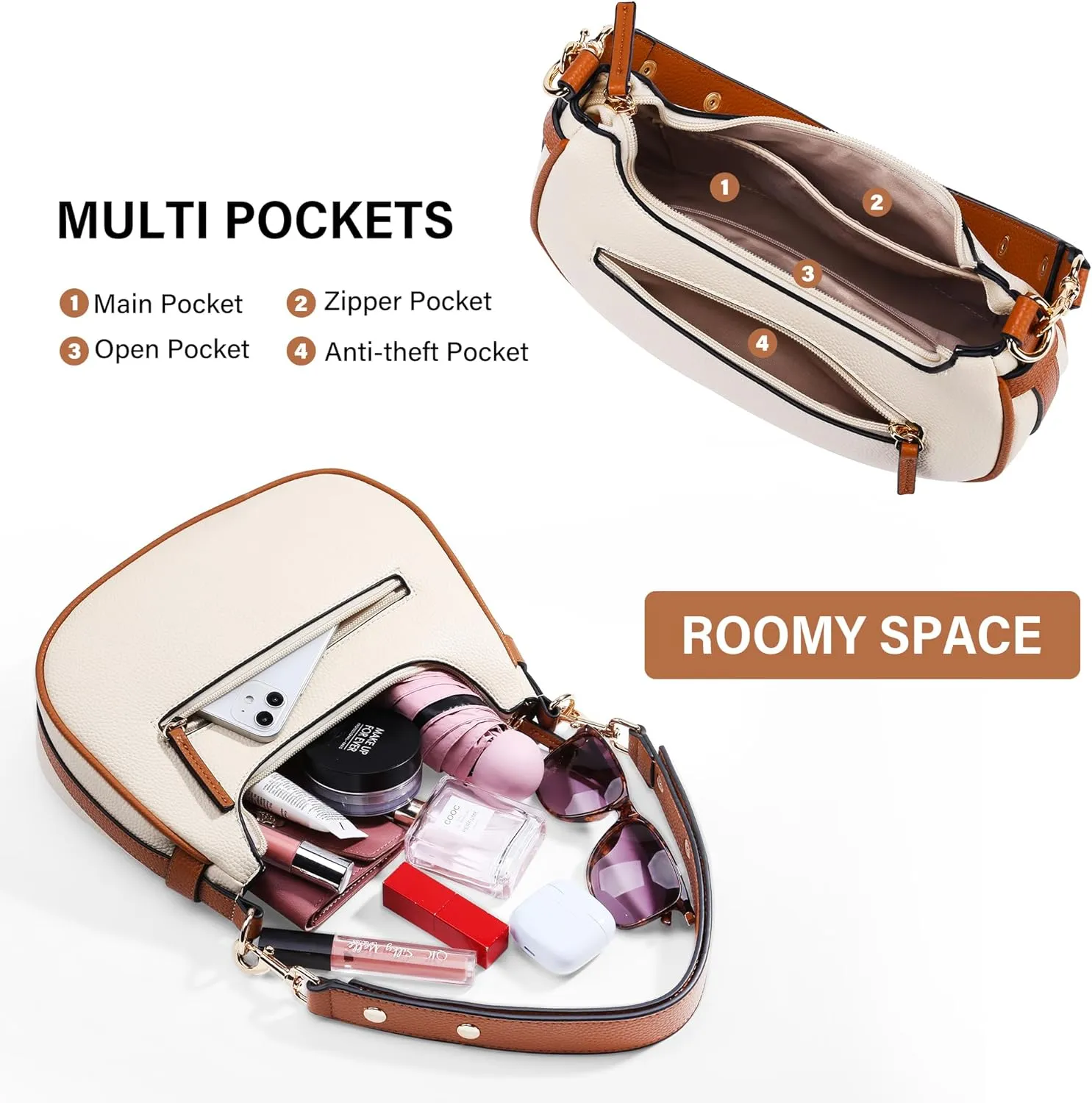 Shoulder Bags Y2k Purse for Women, Top Handle Purses Buckle Punk Hobo Clutch Crossbody Bag Trendy Leather Handbag