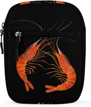 Shrimp Cute Crossbody Bags Small Sling Purse Travel Shoulder Bag with Adjustable Strap for Men Women