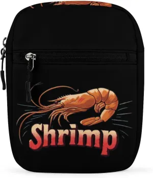 Shrimp Seafood Small Crossbody Purse Cute Travel Shoulder Bag with Adjustable Strap for Men Women