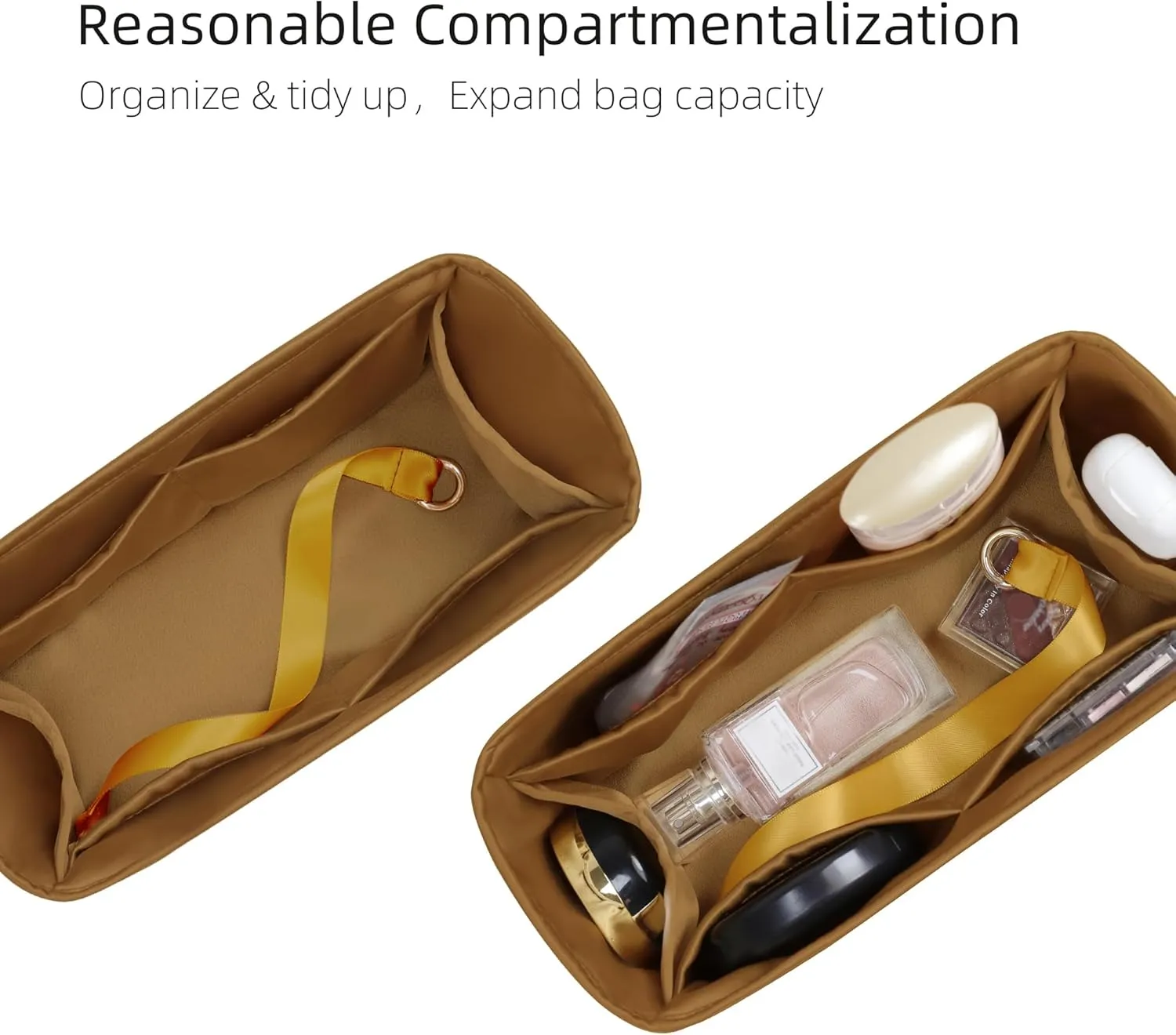 Silk Organizer for Lindy Mini/26/30/34,Soft and Gentle Touch Insert,Maintain Bag Natural Shape,Lightweight Inner Bag（Biscuit,Lindy Mini19）