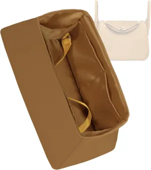 Silk Organizer for Lindy Mini/26/30/34,Soft and Gentle Touch Insert,Maintain Bag Natural Shape,Lightweight Inner Bag（Biscuit,Lindy Mini19）