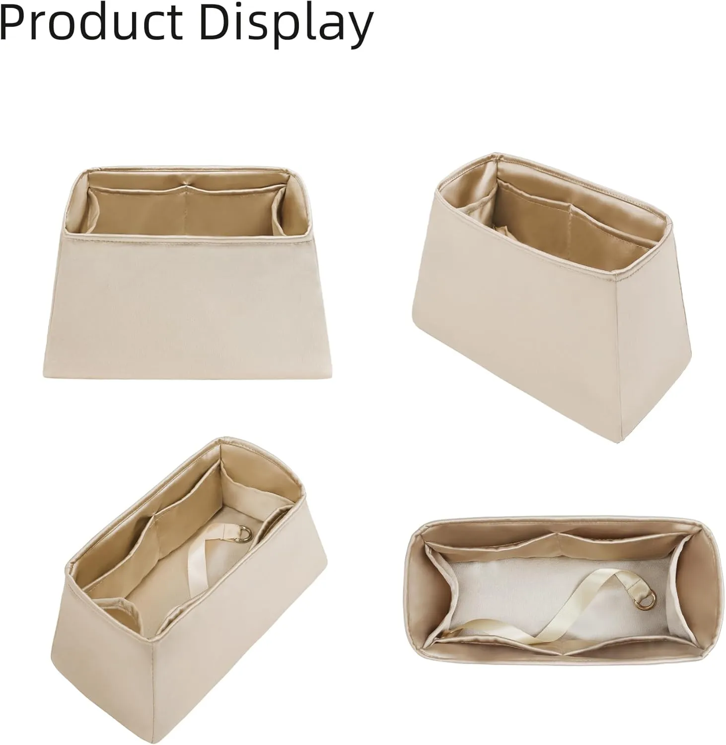 Silk Organizer for Lindy Mini/26/30/34,Soft and Gentle Touch Insert,Maintain Bag Natural Shape,Lightweight Inner Bag（Champagne,Lindy Mini19）