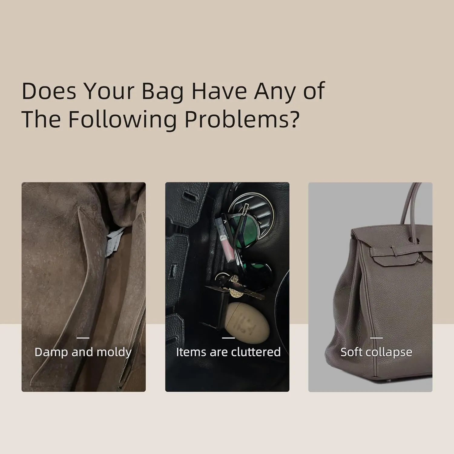 Silk Purse Organizer for Anjou Mini/PM/GM,Insert Bag in Bag,Luxury Handbag Tote Lining Bag Shapers(PM,Champagne)