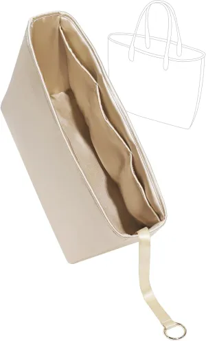 Silk Purse Organizer for Anjou Mini/PM/GM,Insert Bag in Bag,Luxury Handbag Tote Lining Bag Shapers(PM,Champagne)
