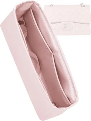 Silk Purse Organizer for Chanel Classic Flap Square/Mini/Small/Medium/Jumbo/Maxi, Insert Bag Liner, Luxury Handbag Tote Shaper (CF Small 23, Pink)