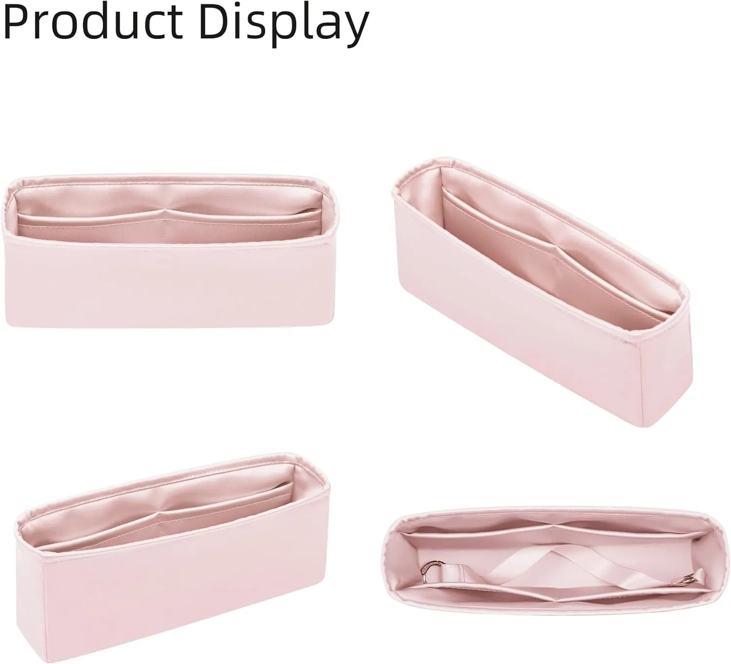 Silk Purse Organizer for Chanel Classic Flap Square/Mini/Small/Medium/Jumbo/Maxi, Insert Bag Liner, Luxury Handbag Tote Shaper (CF Small 23, Pink)