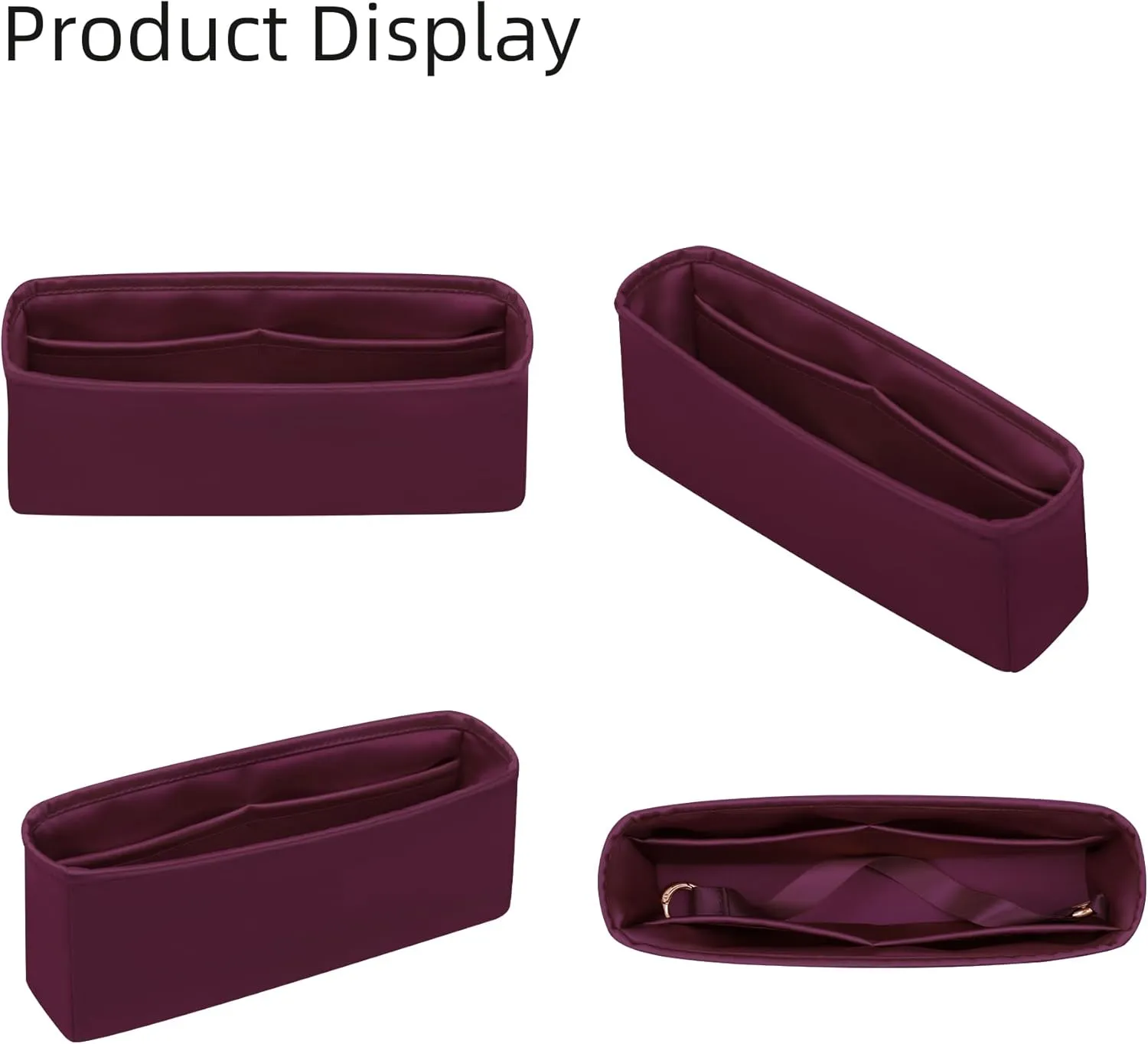 Silk Purse Organizer for Chanel Classic Flap Square/Mini/Small/Medium/Jumbo/Maxi, Insert Bag Liner, Luxury Handbag Tote Shaper (CF Square Mini 17, Fuchsia)