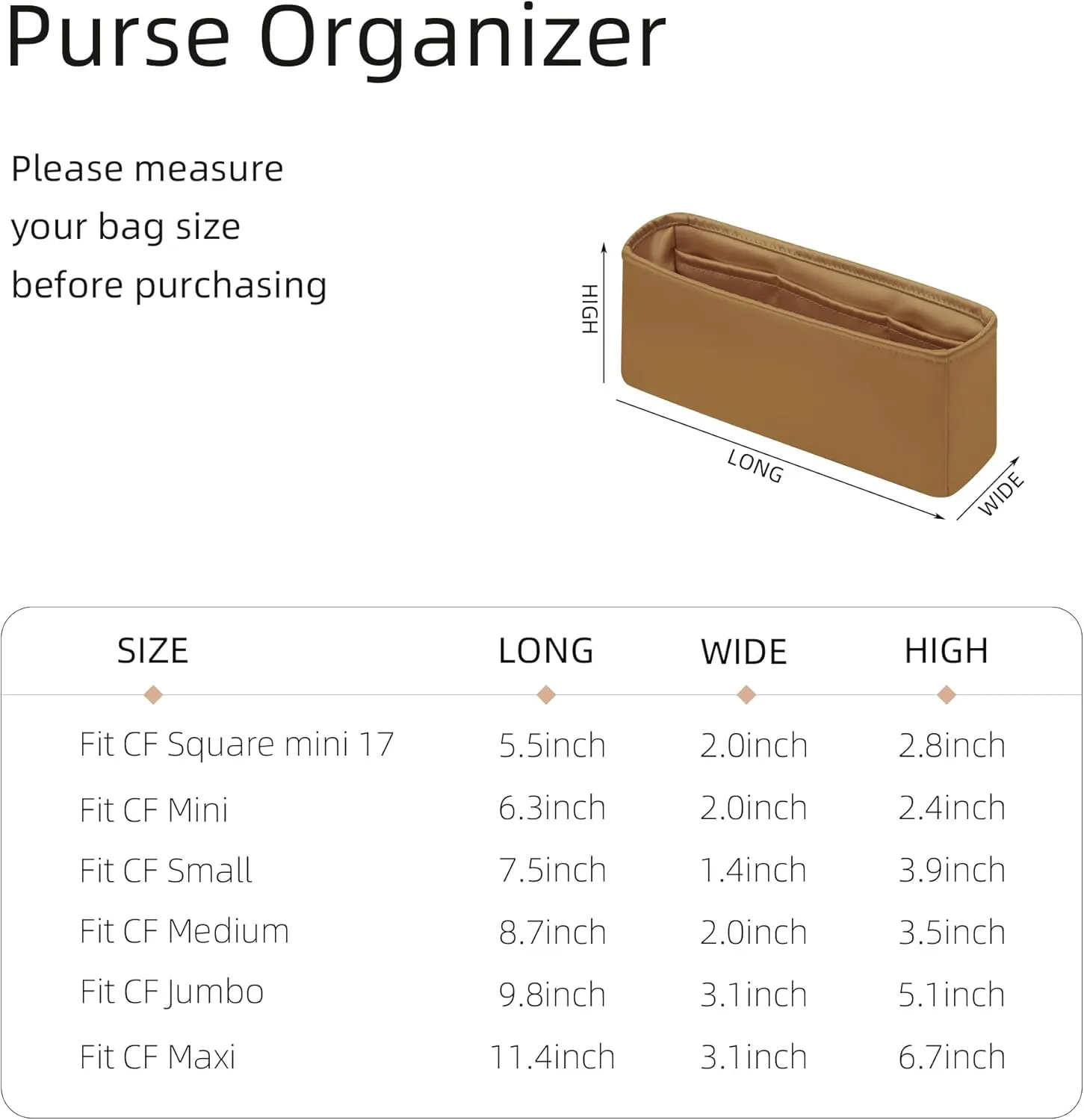 Silk Purse Organizer for Chanel Classic Flap Square/Mini/Small/Medium/Jumbo/Maxi,Insert in Bag,Luxury Handbag Tote Lining Bag Shapers(CF Jumbo 30,Biscuit)