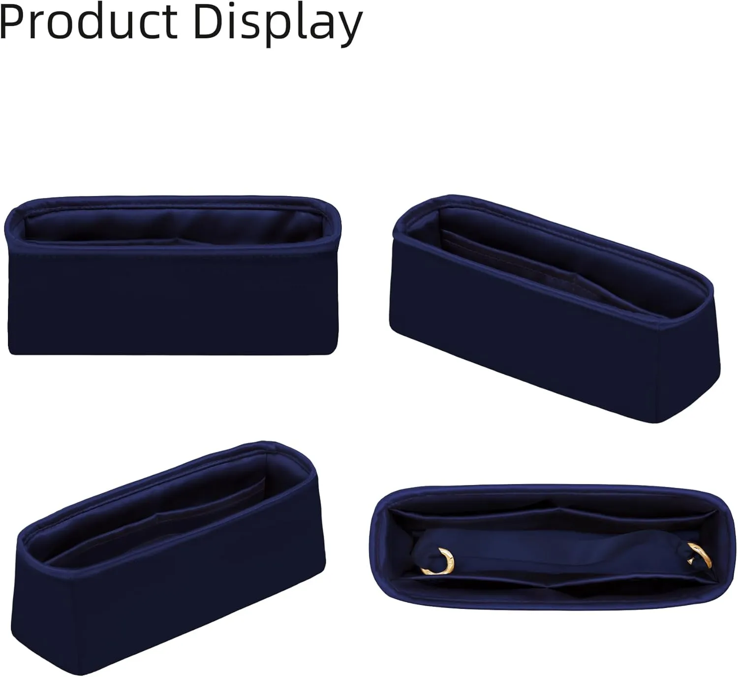 Silk Purse Organizer for Extra Pocket L19/L27,Insert Bag in Bag,Luxury Handbag Tote Lining Bag Shapers(L19,Blue Nuit)