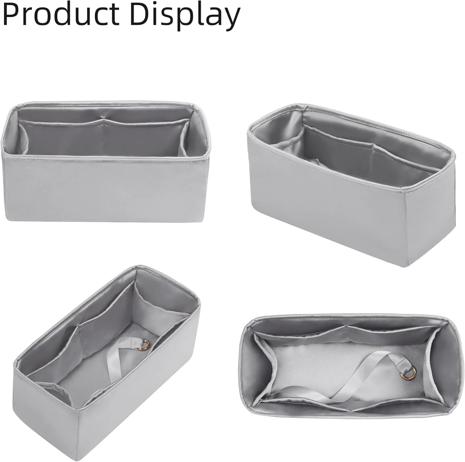 Silk Purse Organizer for Hermes 2424 Mini/29/35,Insert in Bag,Luxury Handbag Tote Lining Bag Shapers（Gris Meyer,2424Mini）