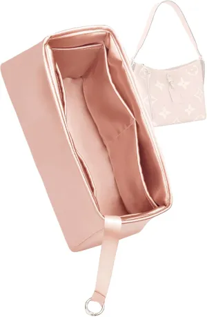 Silk Purse Organizer for LV Carryall PM/MM,Insert in Bag,Luxury Handbag Tote Lining Bag Shapers(MM,Rose Eglantine)