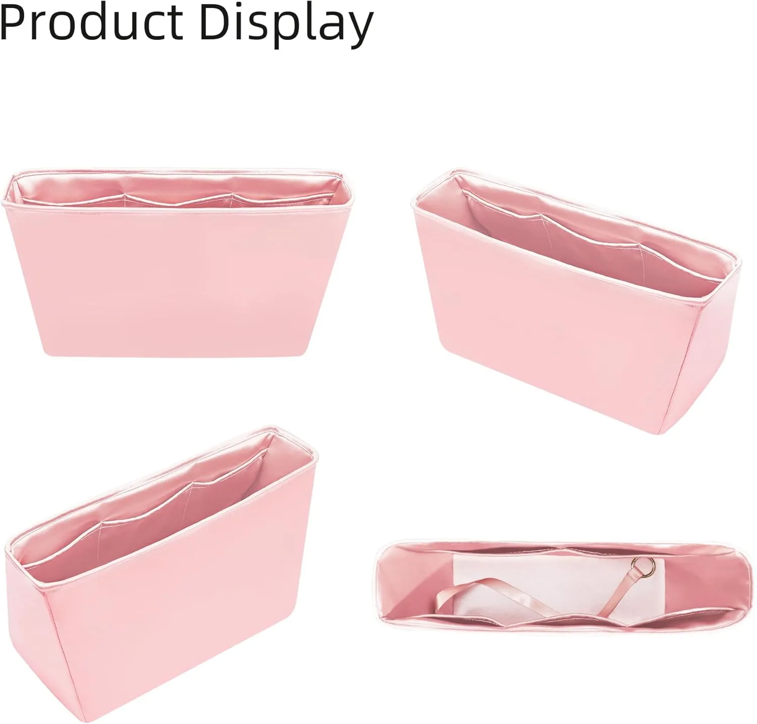 Silk Purse Organizer for LV Neverfull-PM/MM/GM,Insert in Bag,Luxury Handbag Tote Lining Bag Shapers(PM,Bubblegum)