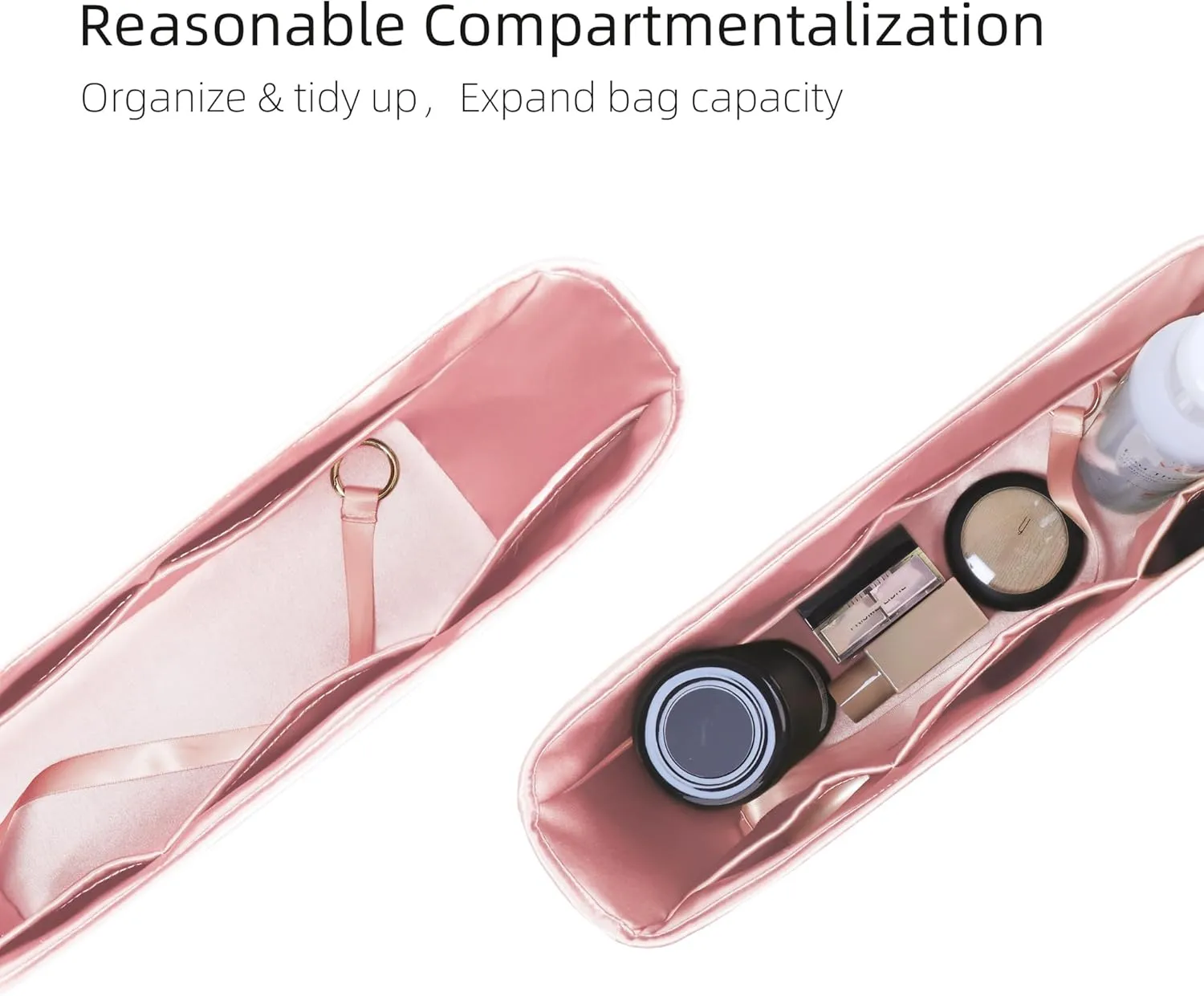 Silk Purse Organizer for LV Neverfull-PM/MM/GM,Insert in Bag,Luxury Handbag Tote Lining Bag Shapers(PM,Bubblegum)