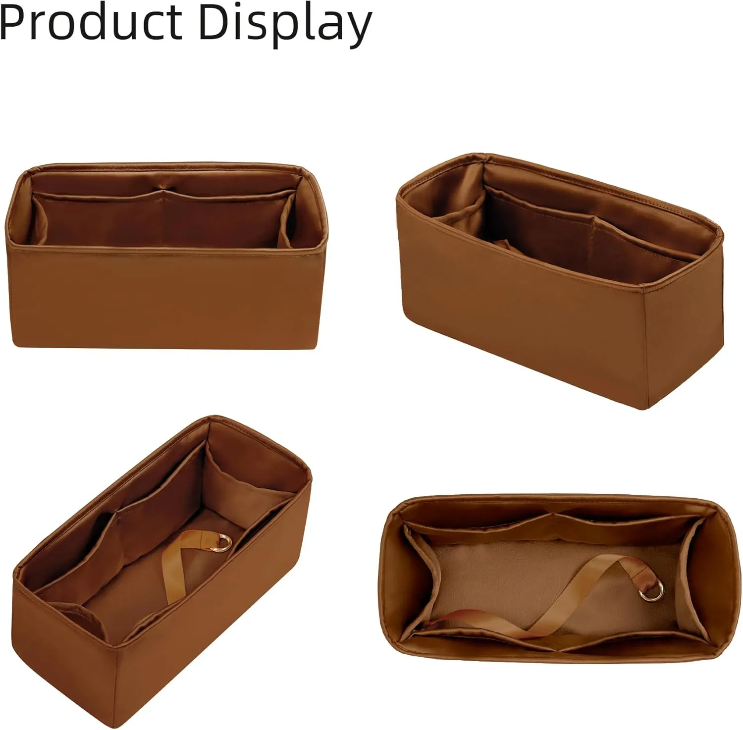 Silk Purse Organizer for Puzzle Mini/Small/Medium/Large,Insert Bag in Bag,Luxury Handbag Tote Lining Bag Shapers(Gold,Small)