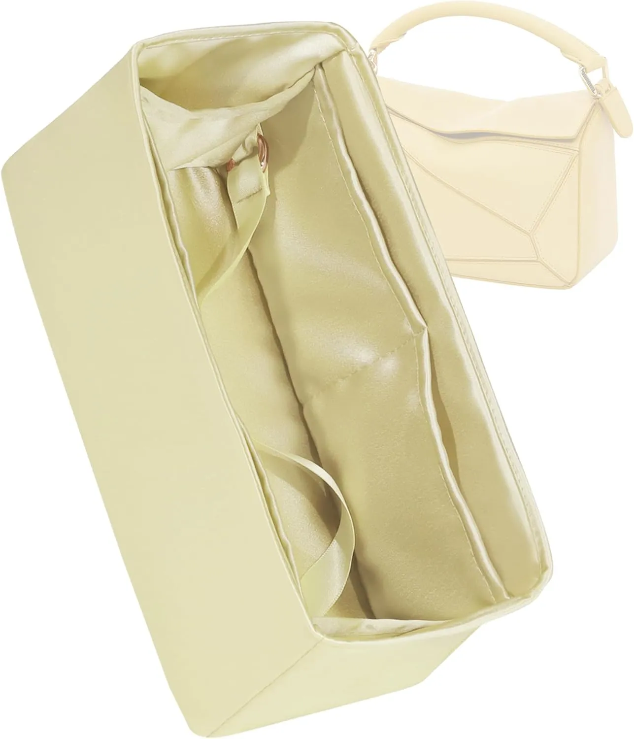 Silk Purse Organizer for Puzzle Mini/Small/Medium/Large,Insert Bag in Bag,Luxury Handbag Tote Lining Bag Shapers(Jaune Poussin,Small)