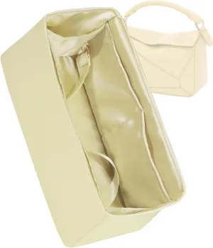 Silk Purse Organizer for Puzzle Mini/Small/Medium/Large,Insert Bag in Bag,Luxury Handbag Tote Lining Bag Shapers(Jaune Poussin,Small)