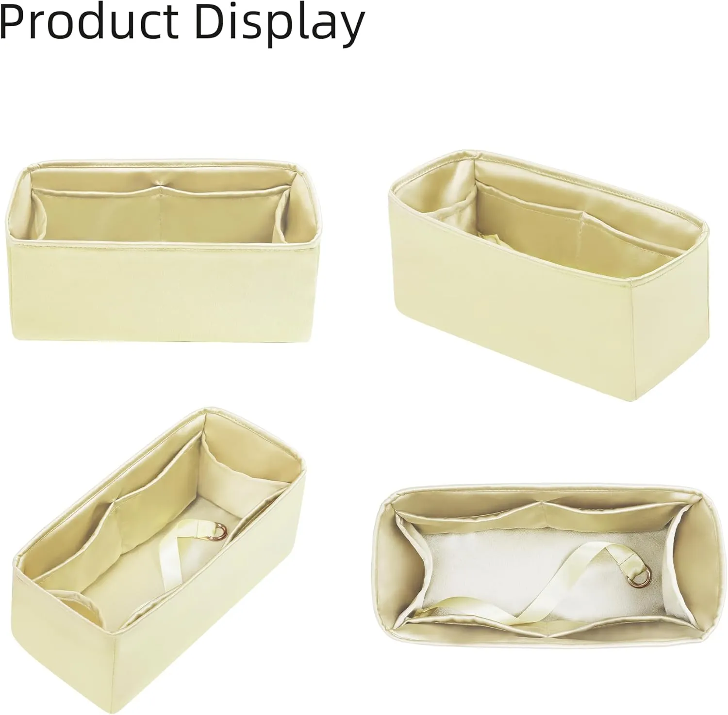 Silk Purse Organizer for Puzzle Mini/Small/Medium/Large,Insert Bag in Bag,Luxury Handbag Tote Lining Bag Shapers(Jaune Poussin,Small)