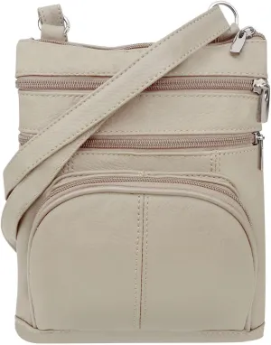 SILVERFEVER Women’s RFID-Blocking Crossbody Shoulder Bag - Top Grain Leather, Adjustable Strap, Multiple Pockets
