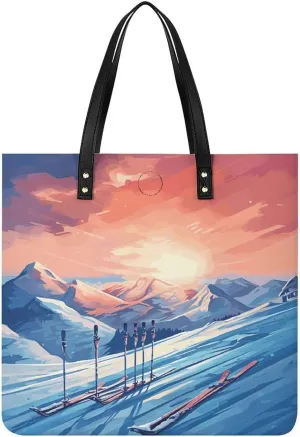 Ski Board Large Leather Handbags Women Fashion Handbag Multifunctional Travel Bag It Is A Great Gift for Mothers, Teachers, Friends, Bridesmaids