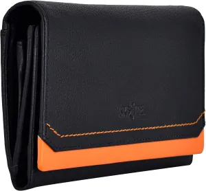 SKYLE Leather Purse for Women (Black), RFID Protected Clutch Wallet, 12 Card Slots, Cash & Coin Compartment, Durable Hand Carry Purses for Girls with Gift Box