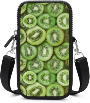 Slices of Kiwi Fruit Small Crossbody Bags Cell Phone Purses Travel Pouch Shoulder Bag for Women Men