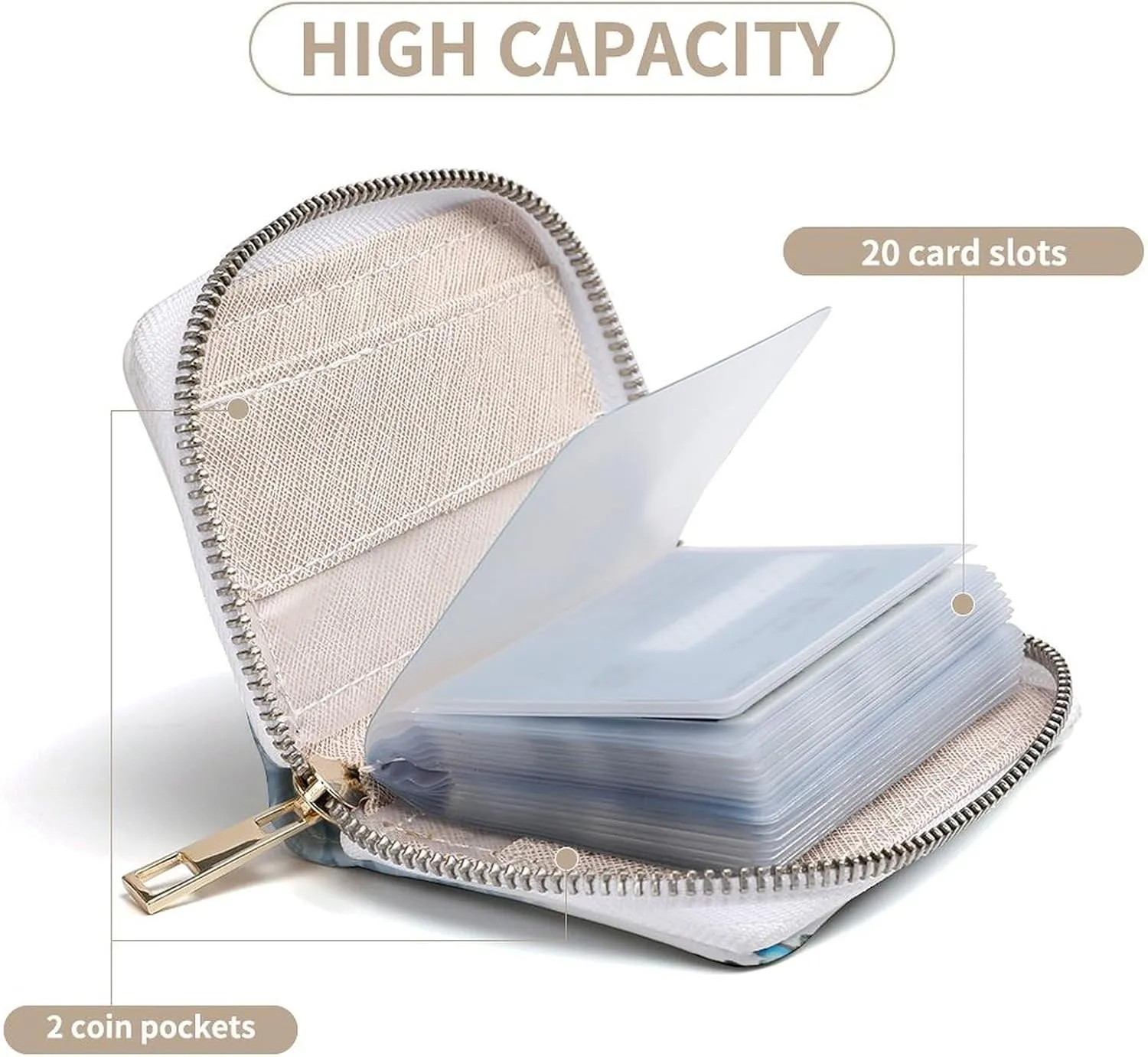 Slim Credit Card Holder Minimalist Blue Butterfly Printing Leather Card Bag Compact Card Organizer For Daily Use