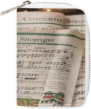 Slim Credit Card Holder Minimalist Carol Printing Leather Card Bag Compact Card Organizer For Daily Use