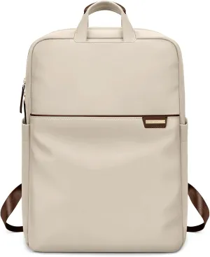 Slim Laptop Backpack for Women, Lightweight Business Backpack for Women Computer Bag Purse for Commuting, Fit 16 Inch, Apricot