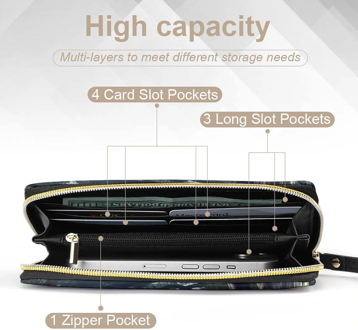 Slim Wallet for Women Men Leather Wallet,Swamp Landscape Credit Card Holder Clutch Purses for Women, Available in Multiple Styles