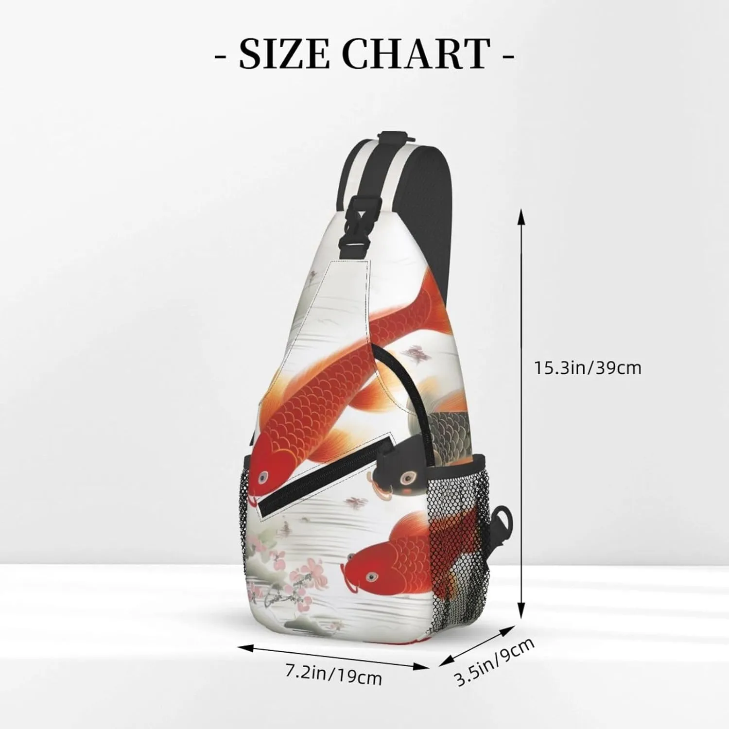Sling Bag Crossbody Sling Backpack for Men Women Auspicious Red carp Cross Chest Bag Travel Hiking Daypack
