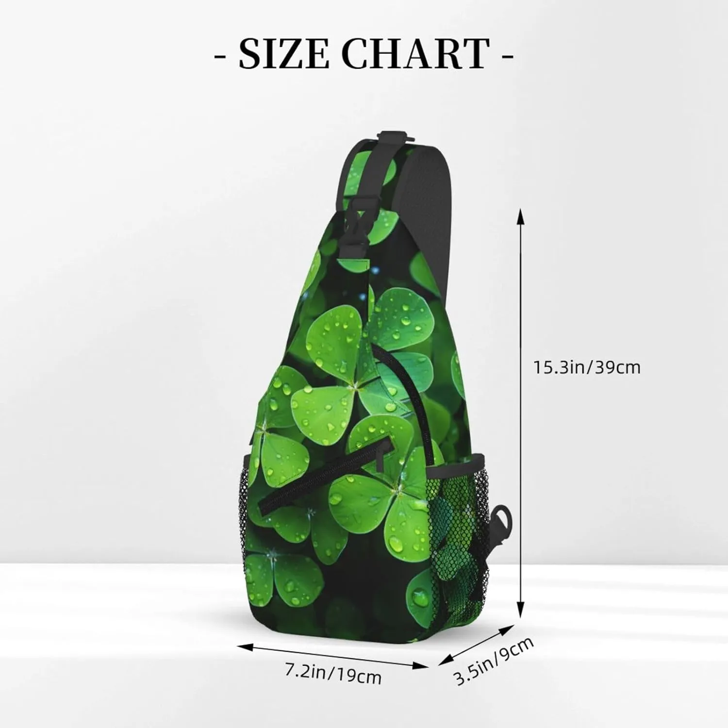 Sling Bag for Women Men Crossbody Bag Sling Backpack Many Green clover Cross Body Bag Adjustable Chest Bag
