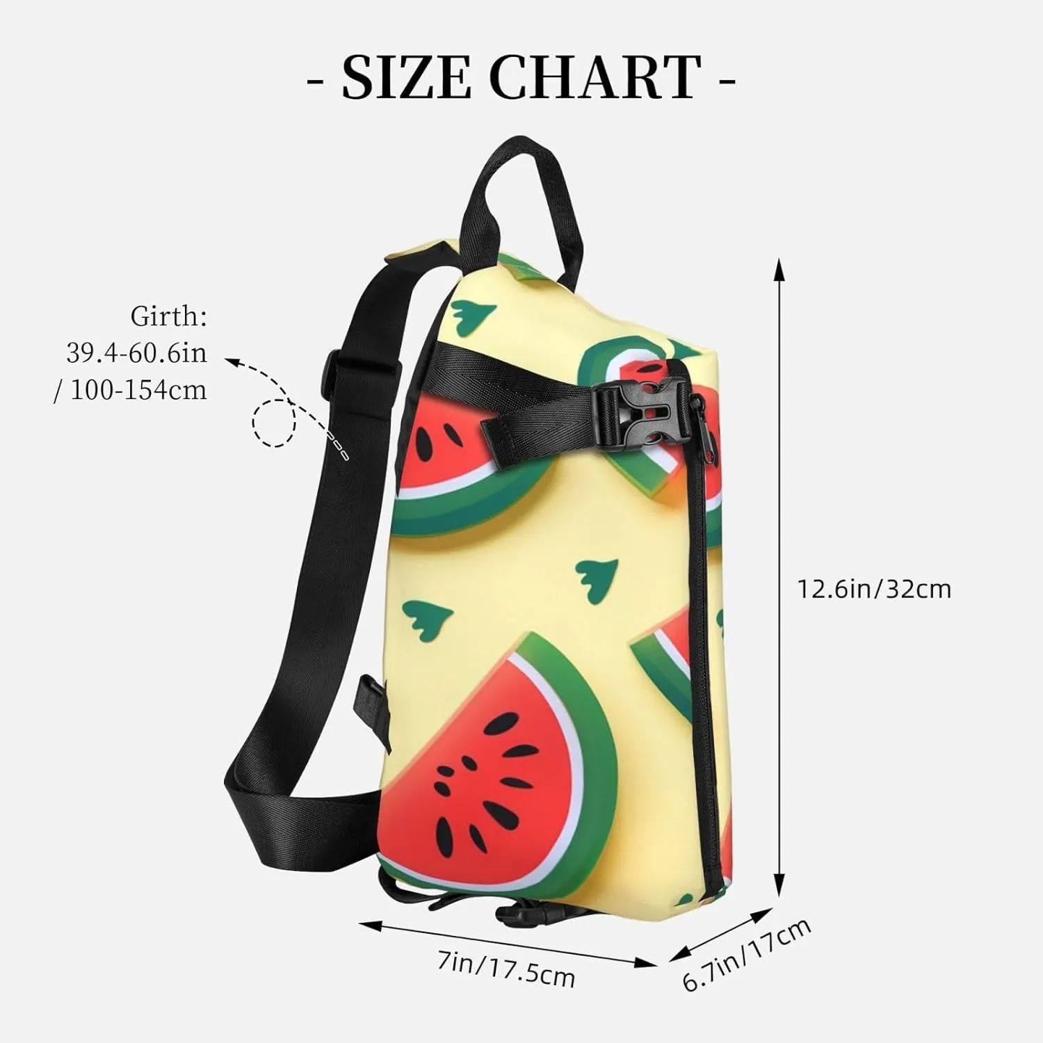 Sling Bag for Women Men Shoulder Bag Universe Landscape Painting Chest Bag Travel Fanny Pack Lightweight Casual Daypack, Summer Watermelon, One Size