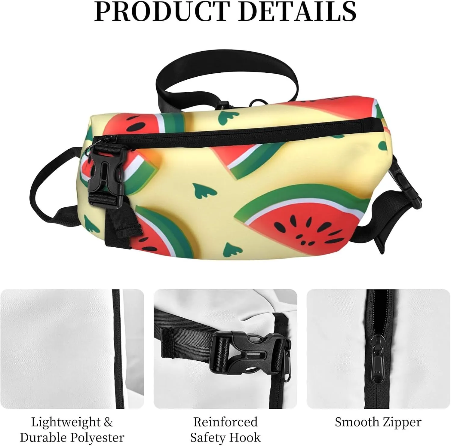 Sling Bag for Women Men Shoulder Bag Universe Landscape Painting Chest Bag Travel Fanny Pack Lightweight Casual Daypack, Summer Watermelon, One Size