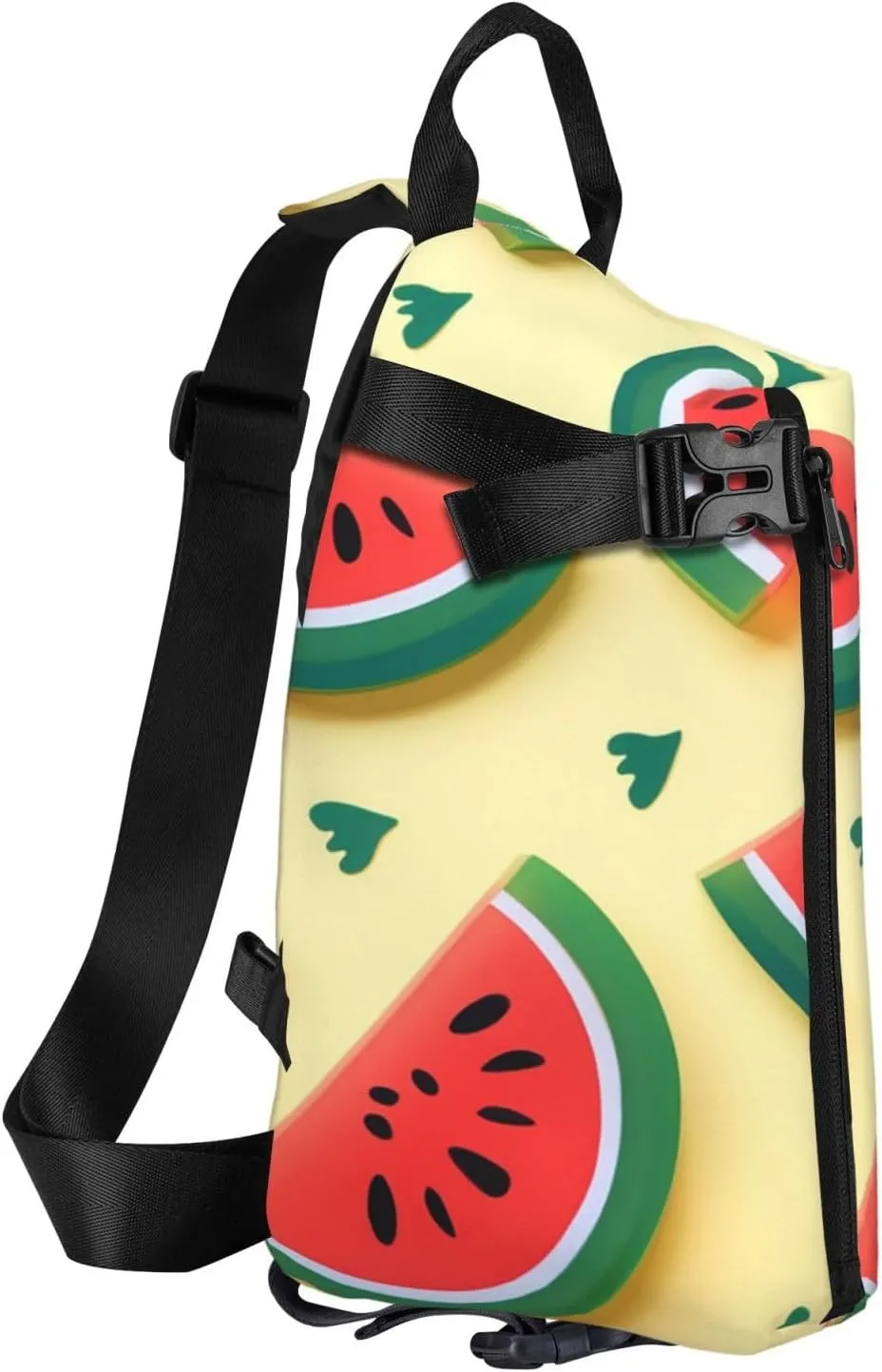 Sling Bag for Women Men Shoulder Bag Universe Landscape Painting Chest Bag Travel Fanny Pack Lightweight Casual Daypack, Summer Watermelon, One Size