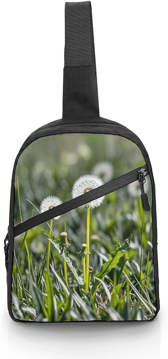 Sling Bag Multipurpose Chest Bag Crossbody Flower Stem Printing Sling Backpack for Outdoors Hiking Traveling