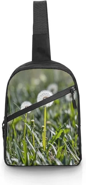 Sling Bag Multipurpose Chest Bag Crossbody Flower Stem Printing Sling Backpack for Outdoors Hiking Traveling