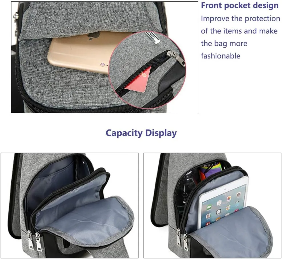 Sling Bag Sling Backpack Crossbody Chest Shoulder Bag Small Causal Daypack for Women Men Hiking