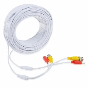 SLLEA White 65ft BNC Extension Cable Replacement for Q-See QTH8056D 1080p HD Dome Security Camera