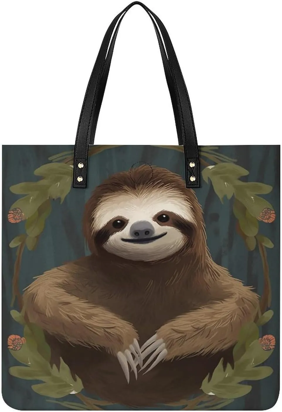 Sloth Tote Bag Durable Water-Resistant Handbags Lightweight Tote for Travel Work Book