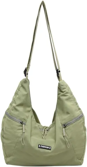 Slouchy Shoulder Bag for Women Casual Canvas Crossbody Tote Bag Large Working Handbag Dumpling Top Handle Purses