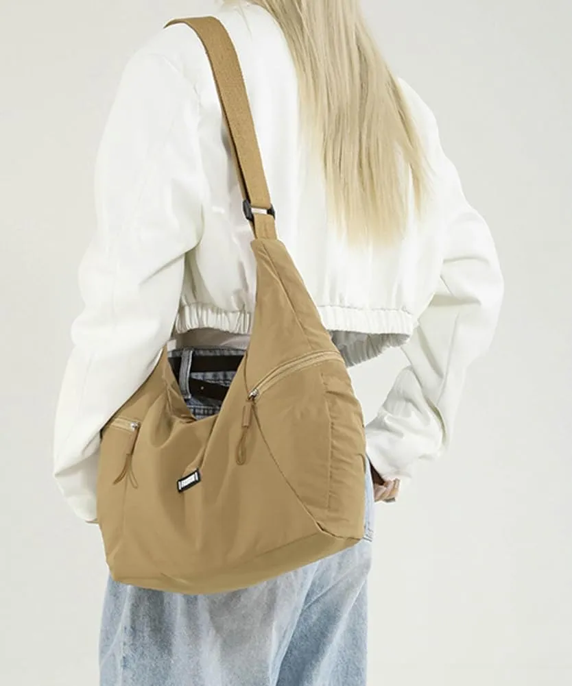 Slouchy Shoulder Bag for Women Casual Canvas Crossbody Tote Bag Large Working Handbag Dumpling Top Handle Purses