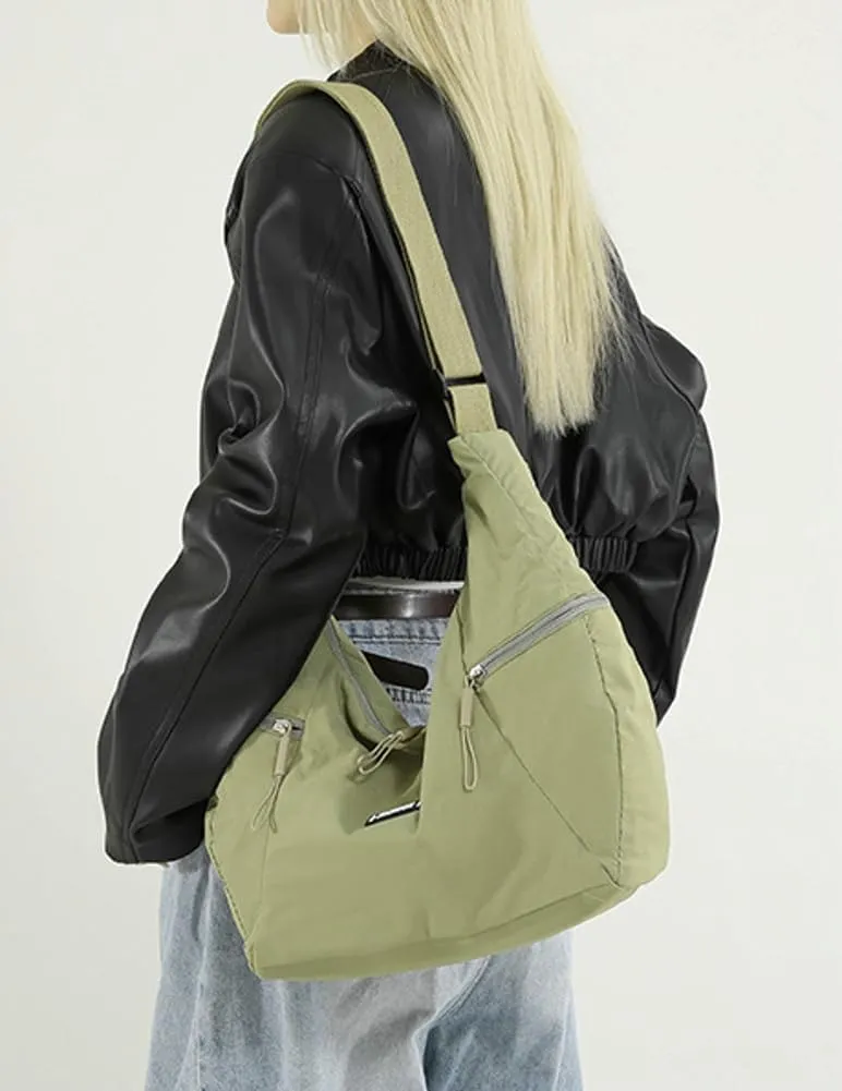 Slouchy Shoulder Bag for Women Casual Canvas Crossbody Tote Bag Large Working Handbag Dumpling Top Handle Purses