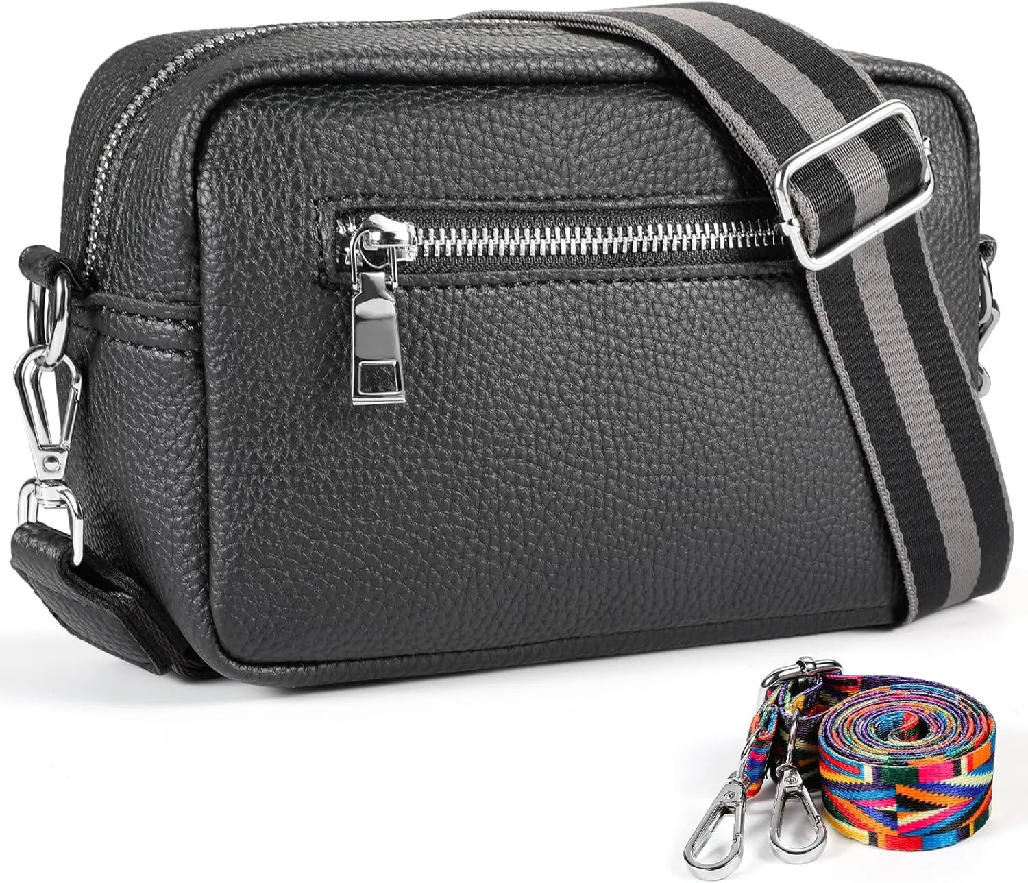 Small Crossbody Bag Women,Vegan Leather Shoulder Handbags Wallet Satchel Purse with 2 Adjustable Strap