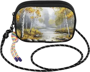 Small Crossbody Bags Fall Birch Tree Landscape for Women Cell Phone Purses Shoulder Bag Handbag with Adjustable Strap