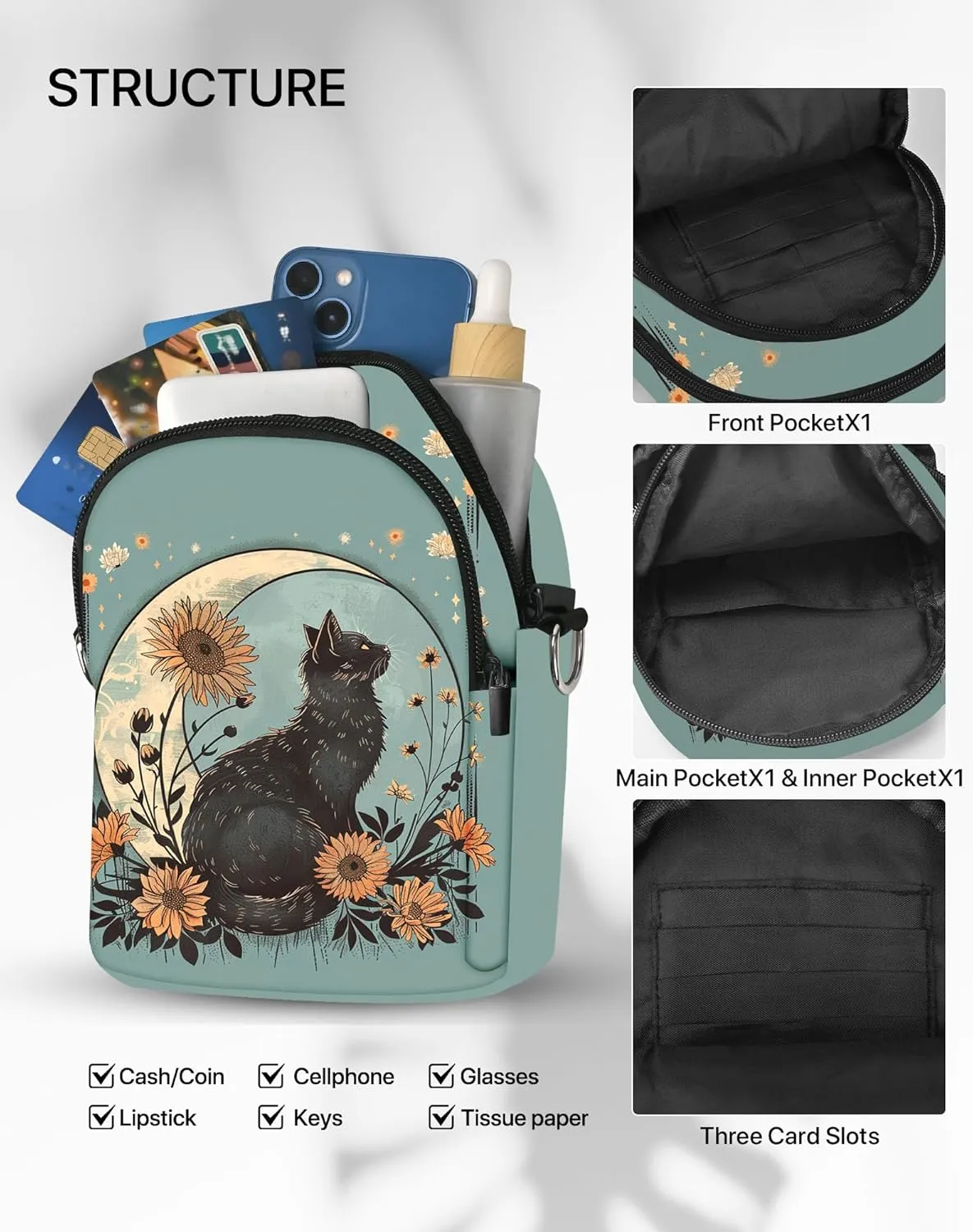 Small Crossbody Bags for Women Casual Cell Phone Purse Lightweight Crossbody Purses Fashion with Adjustable Strap
